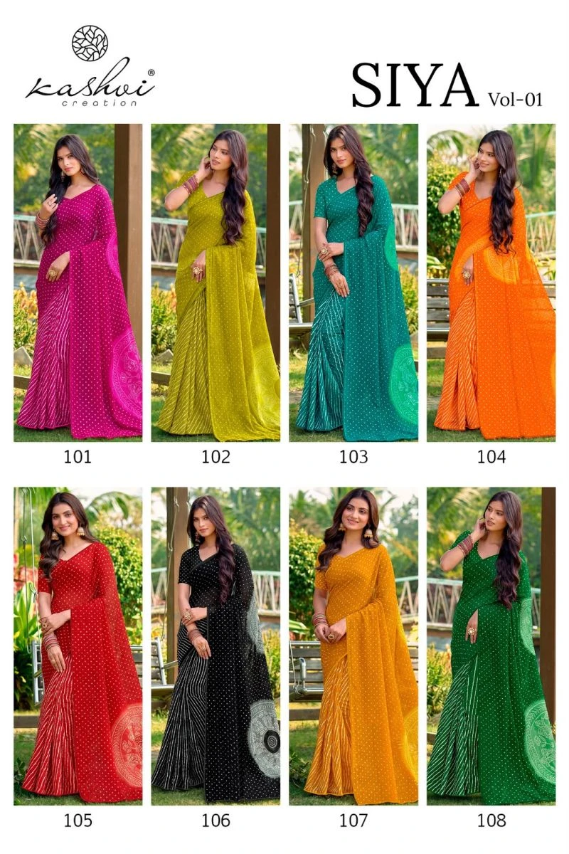 Kashvi Siya Vol 1 Weightless Lehariya Printed Saree Collection