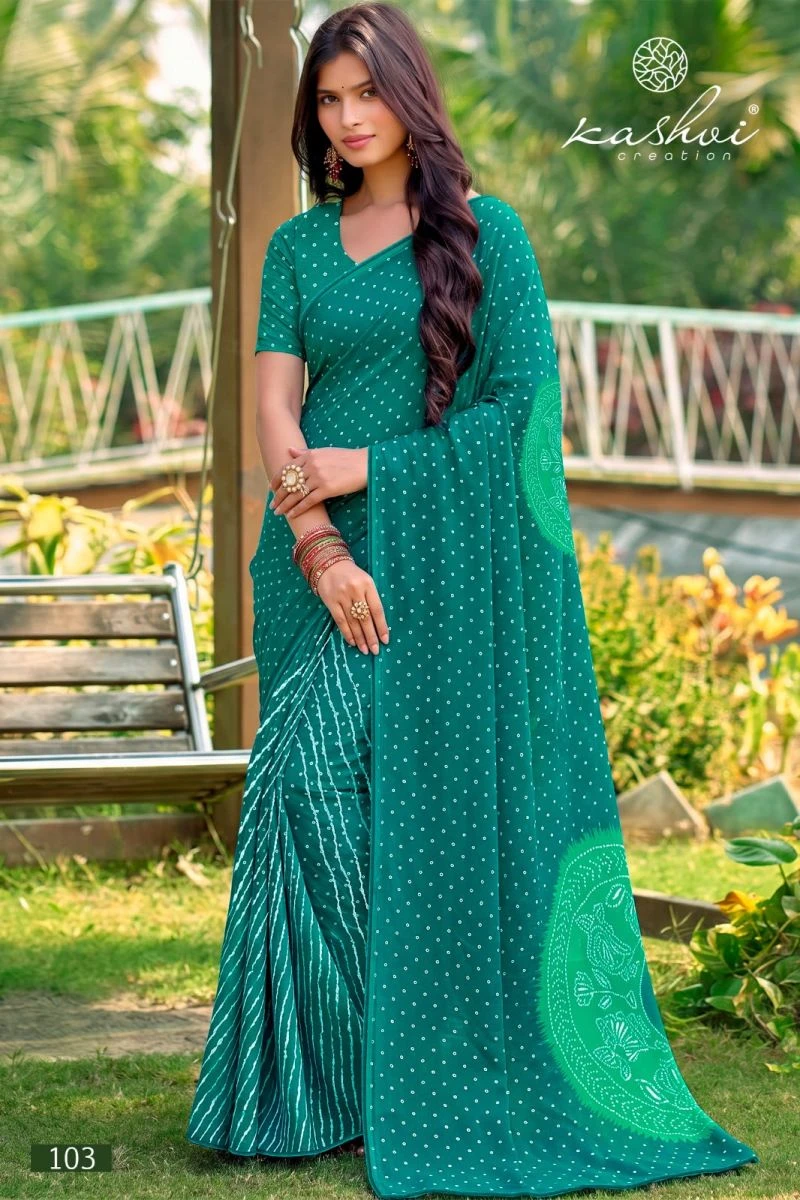 Kashvi Siya Vol 1 Weightless Lehariya Printed Saree Collection