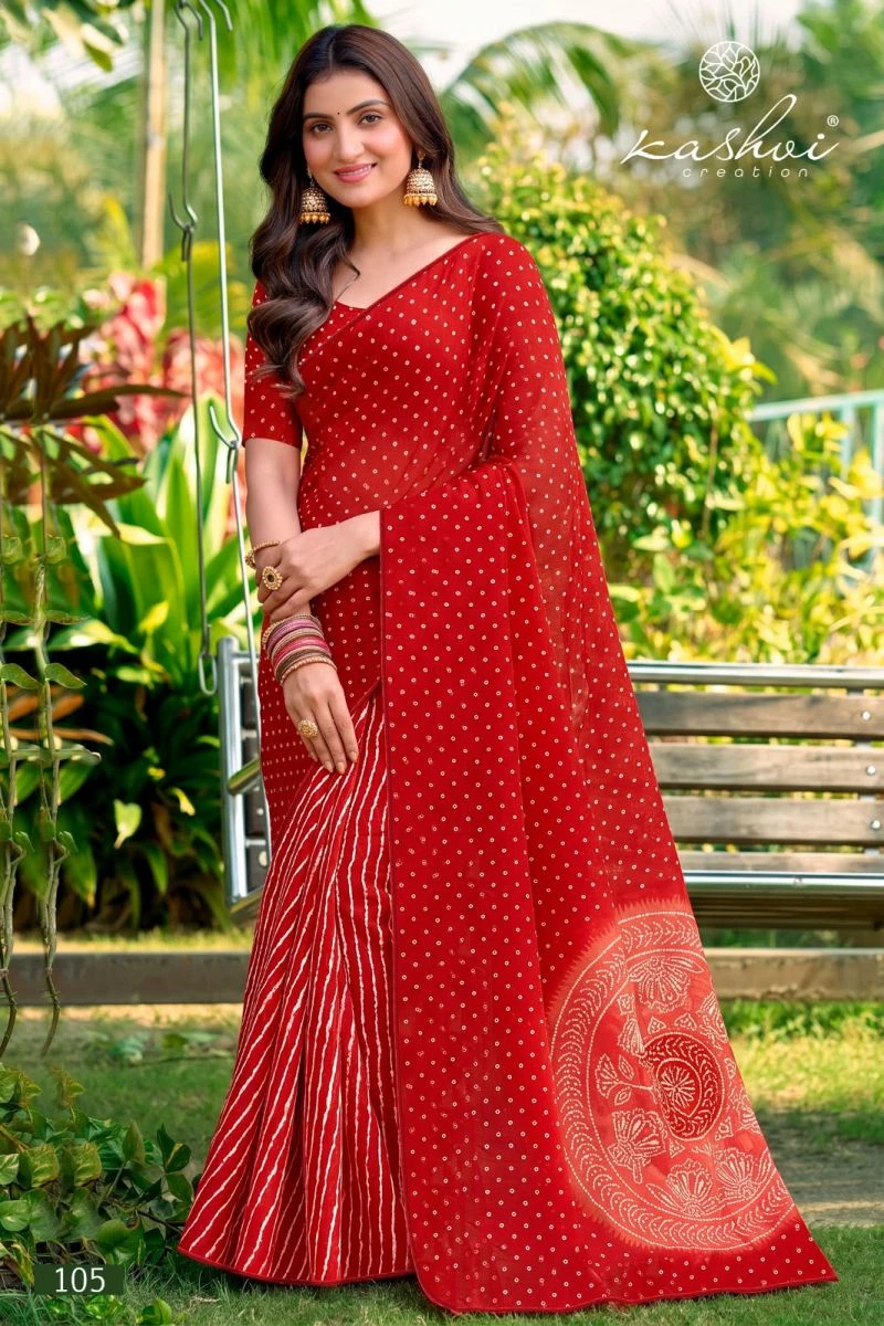Kashvi Siya Vol 1 Weightless Lehariya Printed Saree Collection