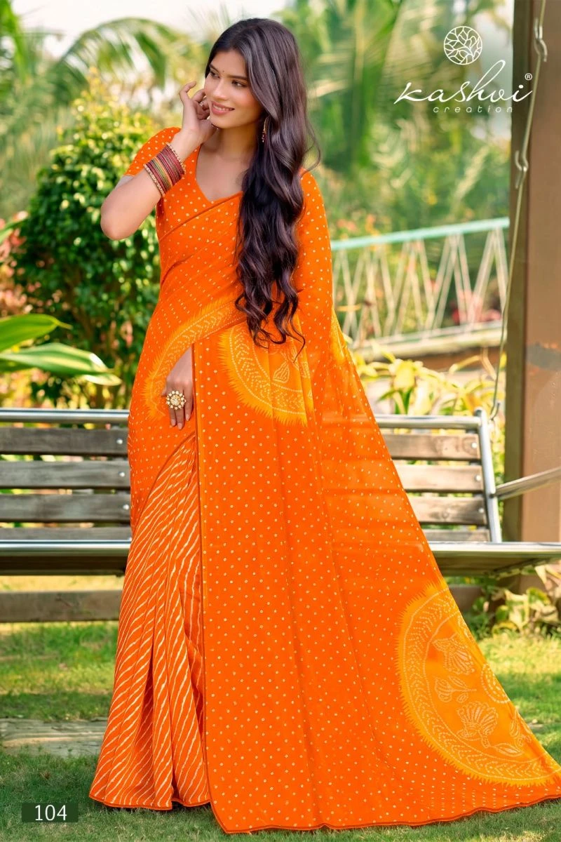 Kashvi Siya Vol 1 Weightless Lehariya Printed Saree Collection