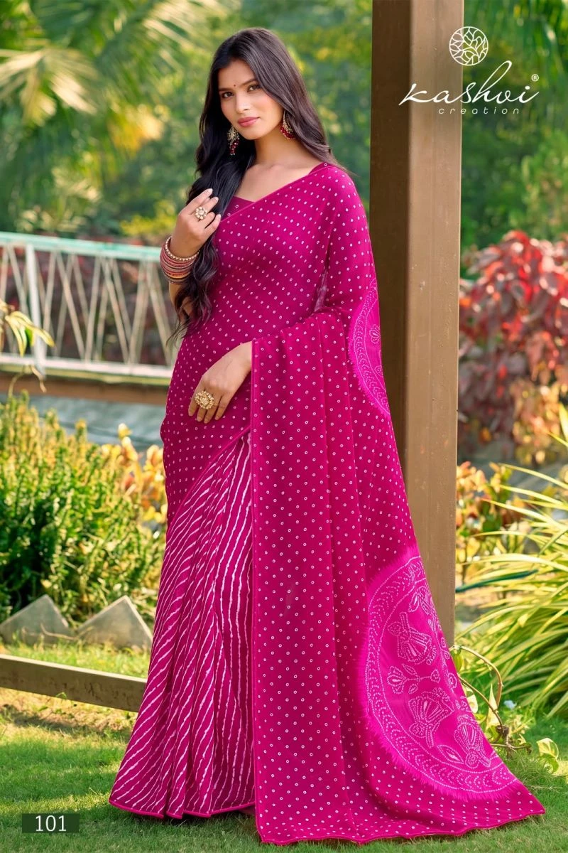 Kashvi Siya Vol 1 Weightless Lehariya Printed Saree Collection