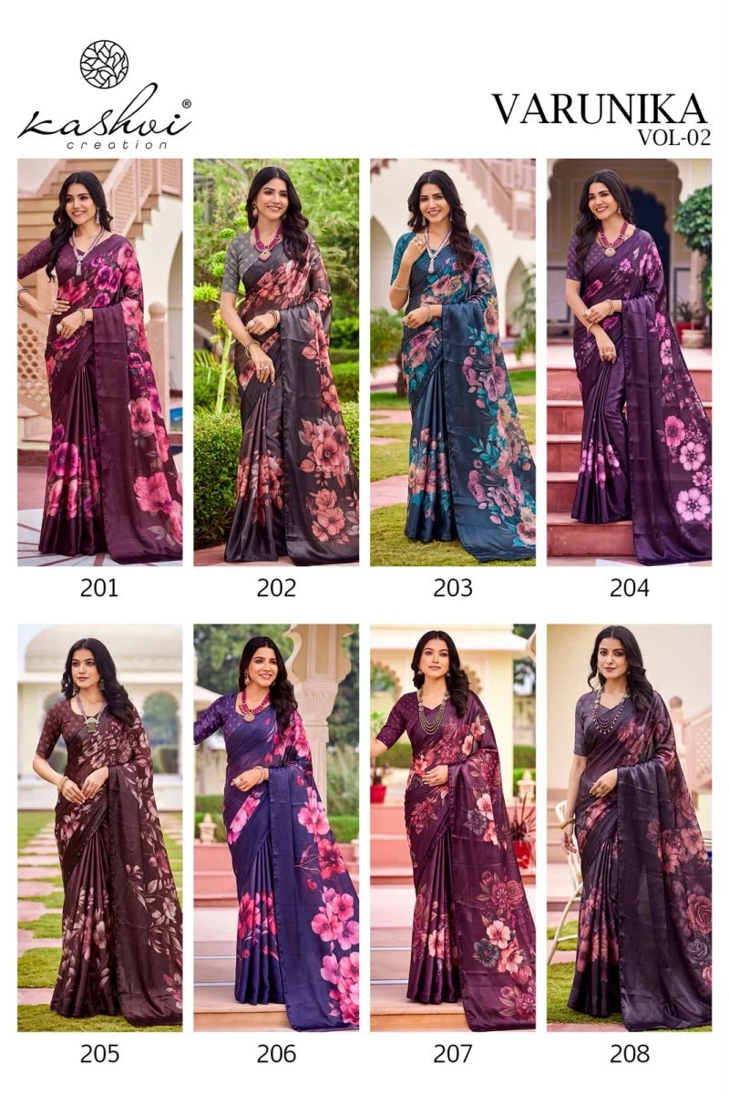 Kashvi Varunika Vol 2 Tesla Digital Printed Foil Work Saree Collection 10
