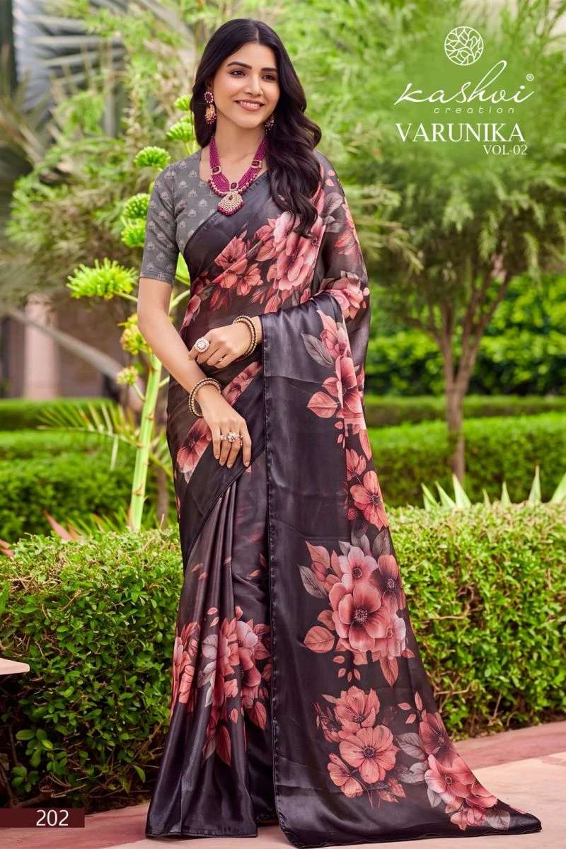 Kashvi Varunika Vol 2 Tesla Digital Printed Foil Work Saree Collection 2