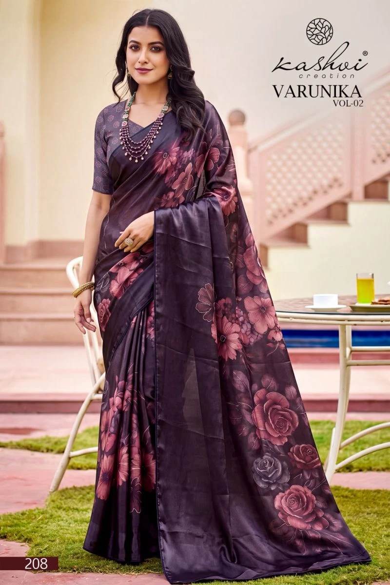 Kashvi Varunika Vol 2 Tesla Digital Printed Foil Work Saree Collection 3