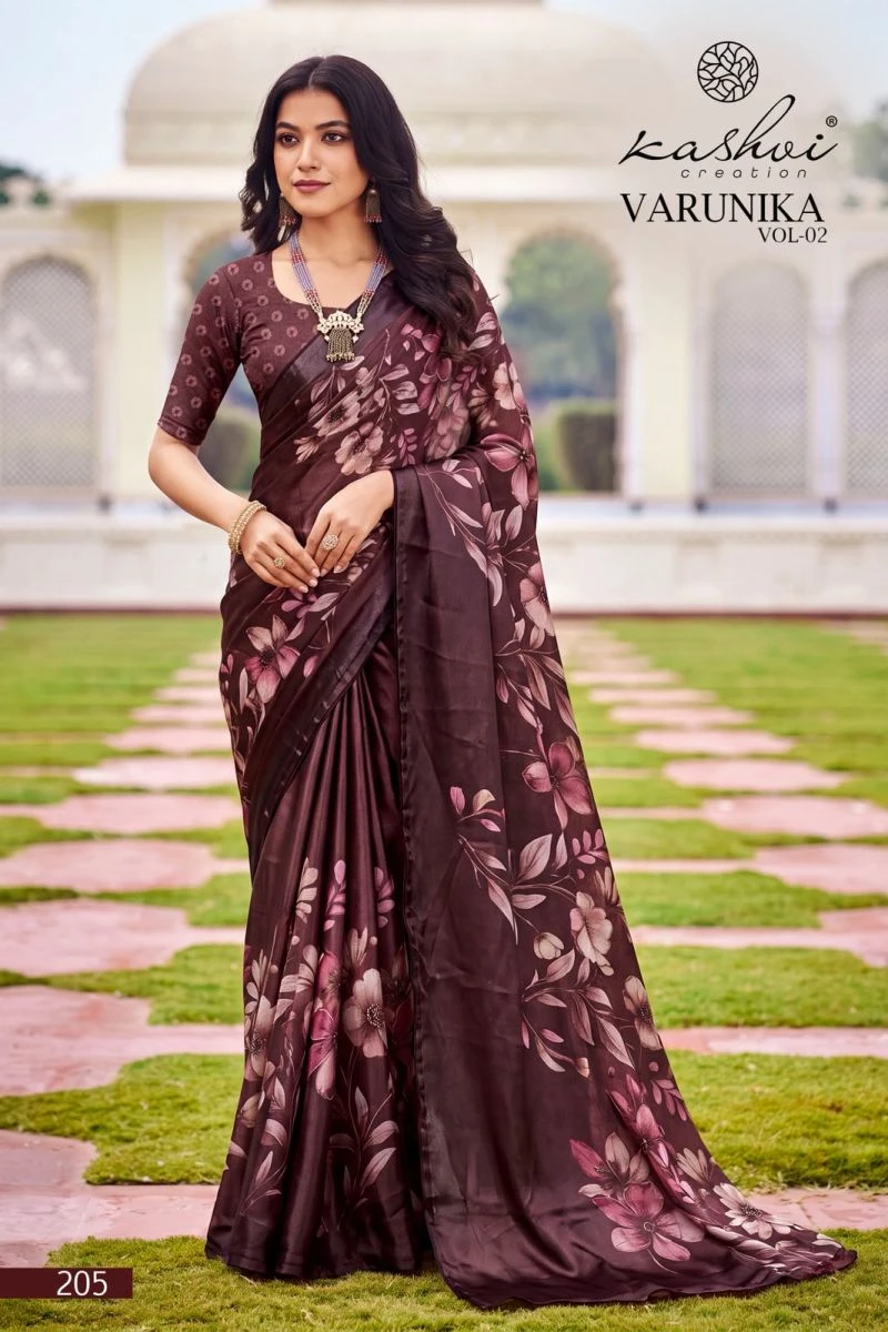 Kashvi Varunika Vol 2 Tesla Digital Printed Foil Work Saree Collection 4