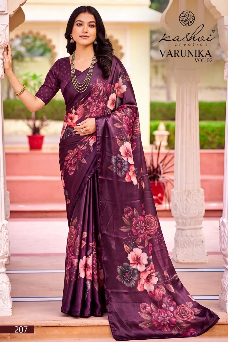 Kashvi Varunika Vol 2 Tesla Digital Printed Foil Work Saree Collection 5