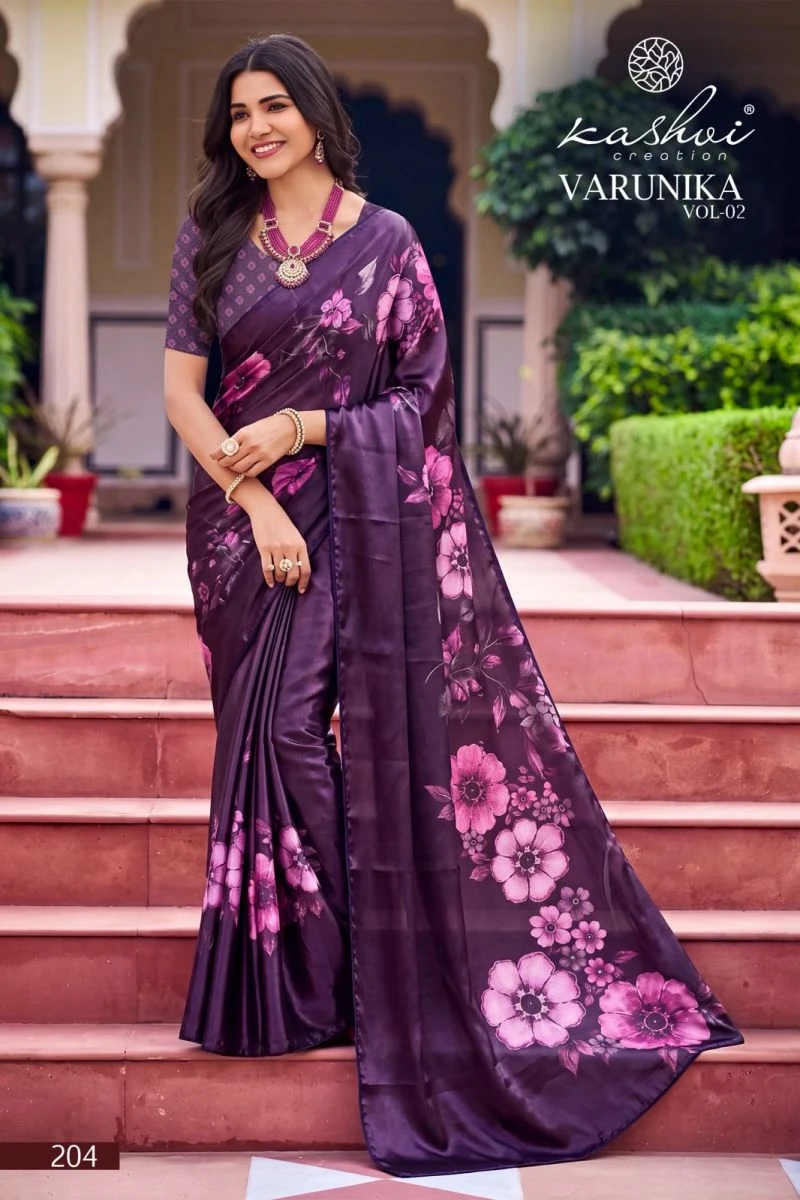 Kashvi Varunika Vol 2 Tesla Digital Printed Foil Work Saree Collection 6