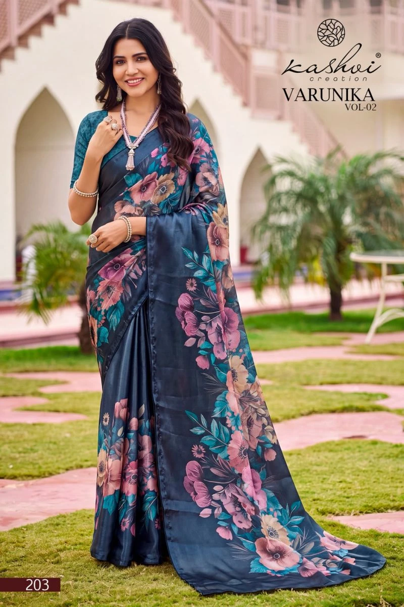 Kashvi Varunika Vol 2 Tesla Digital Printed Foil Work Saree Collection 8