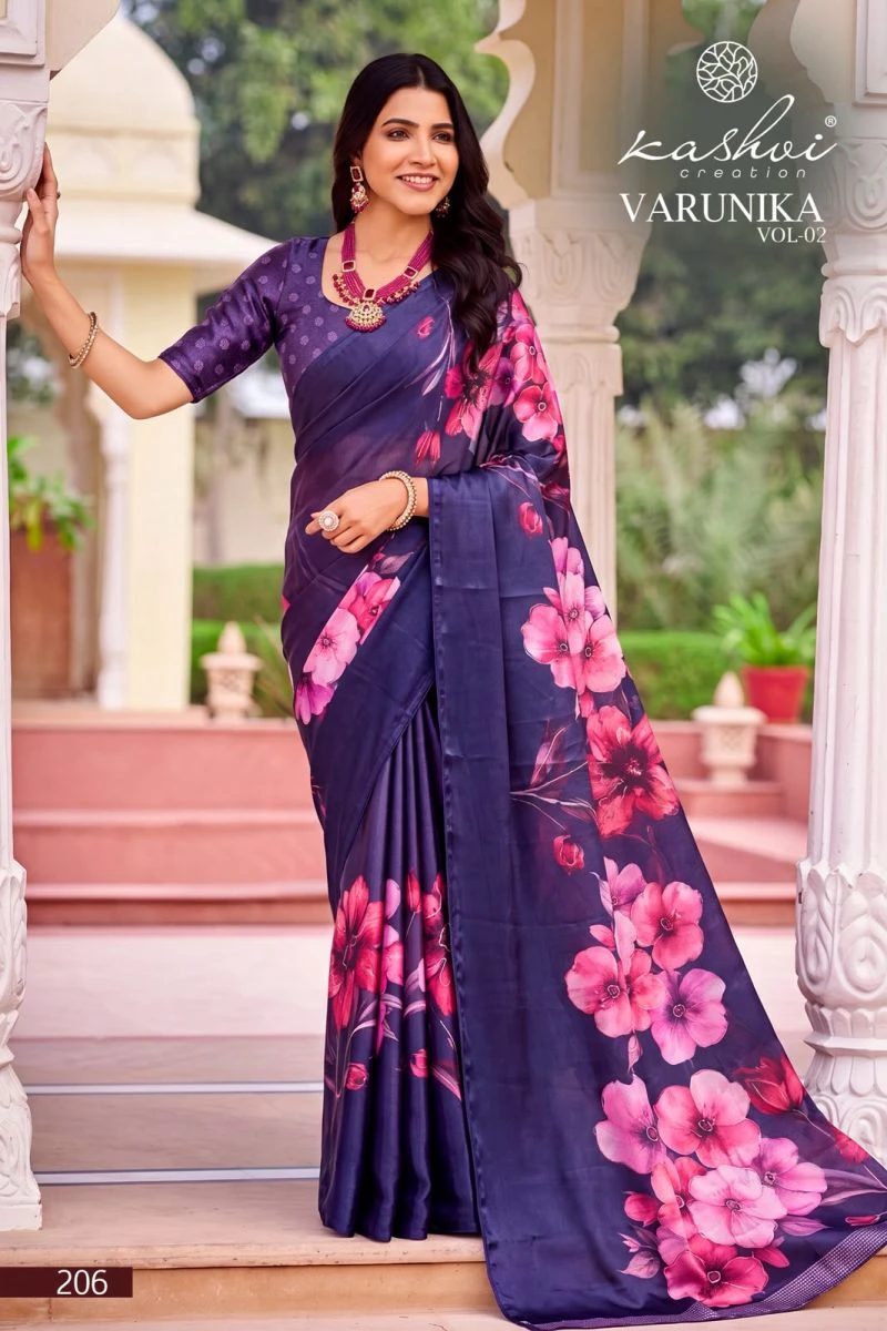 Kashvi Varunika Vol 2 Tesla Digital Printed Foil Work Saree Collection 9