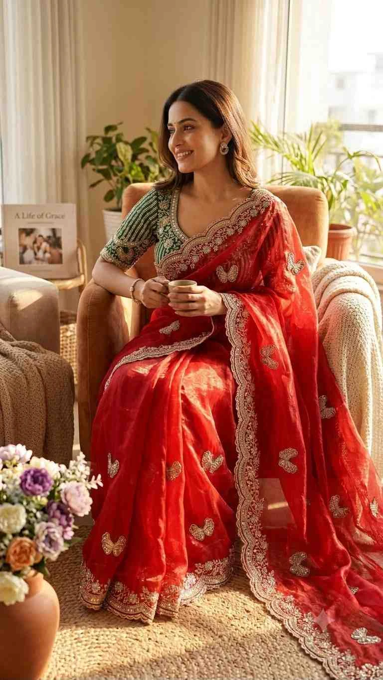 Kc 2150 Soft Fendy Satin Sequence Worked Designer Saree