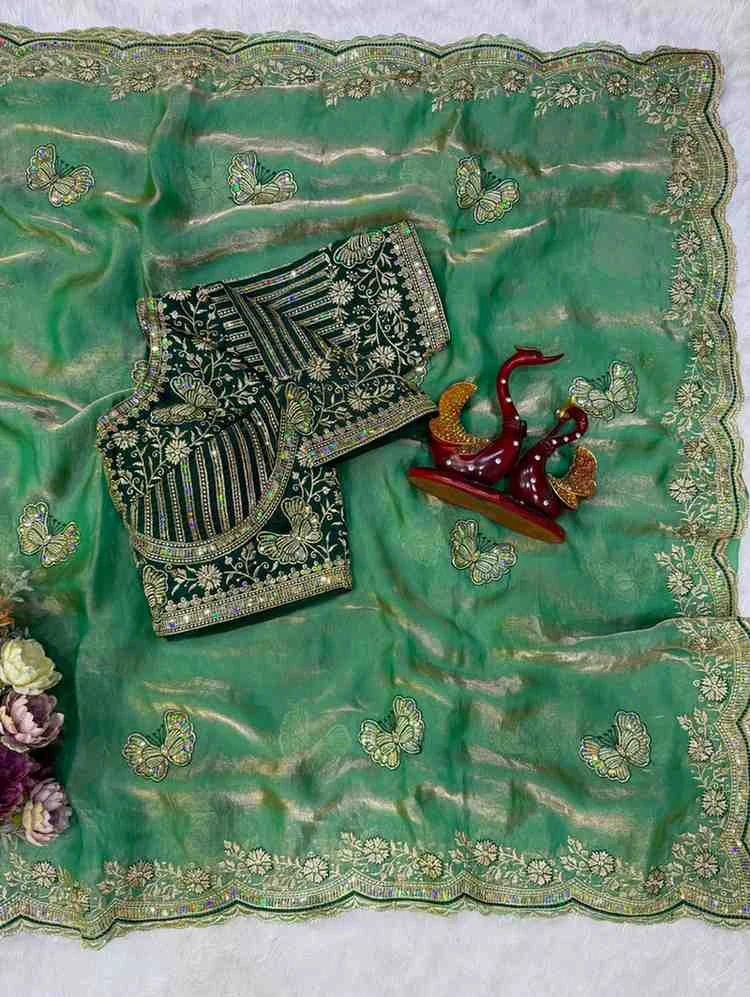 Kc 2150 Soft Fendy Satin Sequence Worked Designer Saree