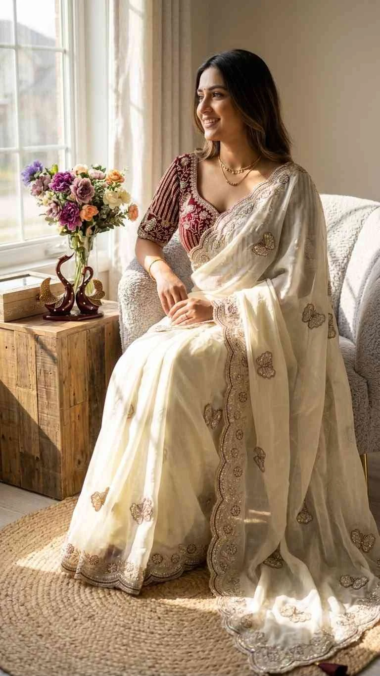 Kc 2150 Soft Fendy Satin Sequence Worked Designer Saree