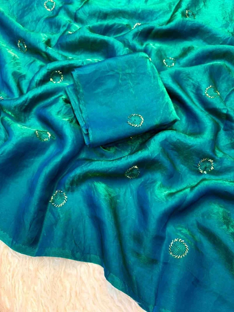 Kc 223 Fandy Satin Silk Beads Worked Designer Saree Collection