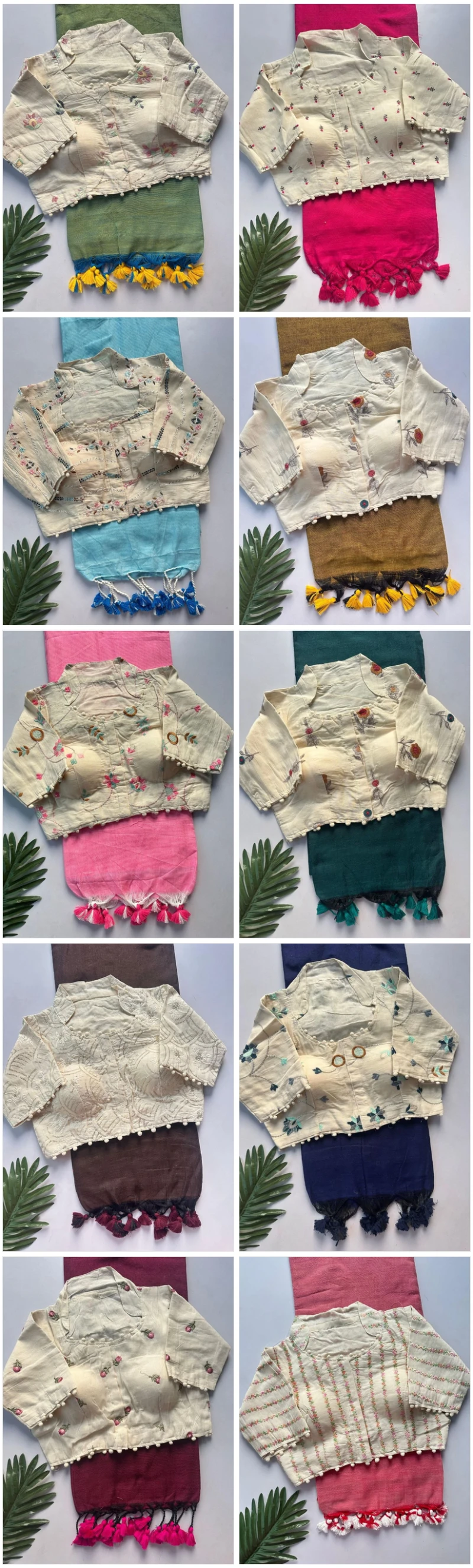 Khadi Vol 29 Khadi Collar Blouse with Cotton Saree