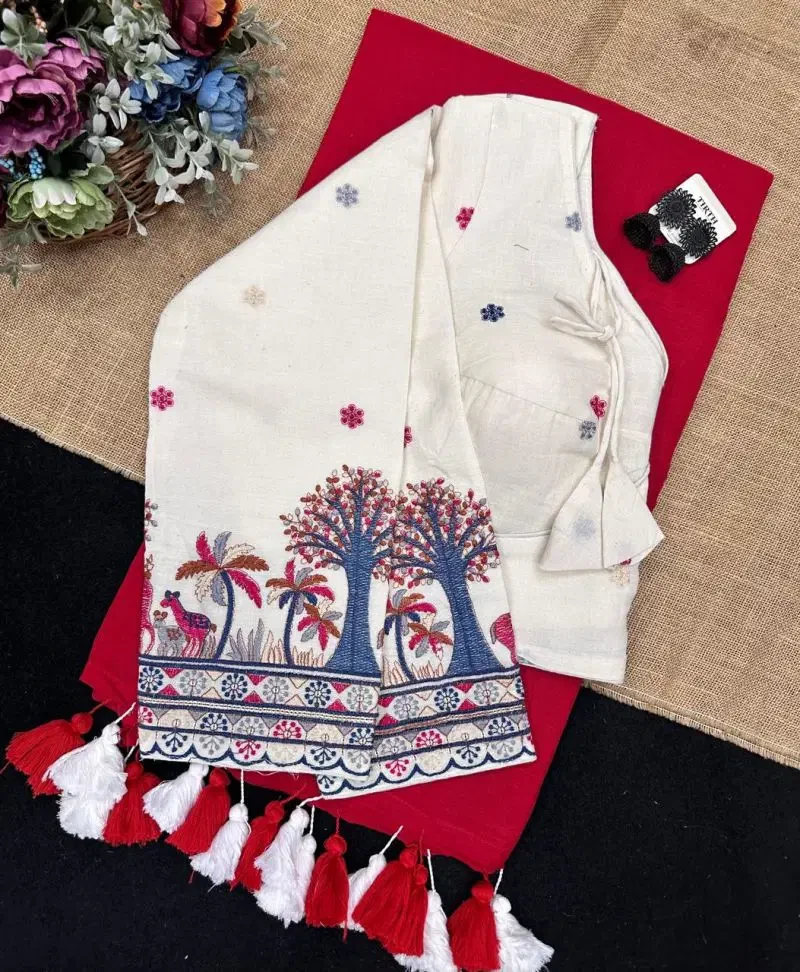Khadi Vol 38 Rk1 Mal Cotton Plain Tussel Saree with Khadi Blouse Collection