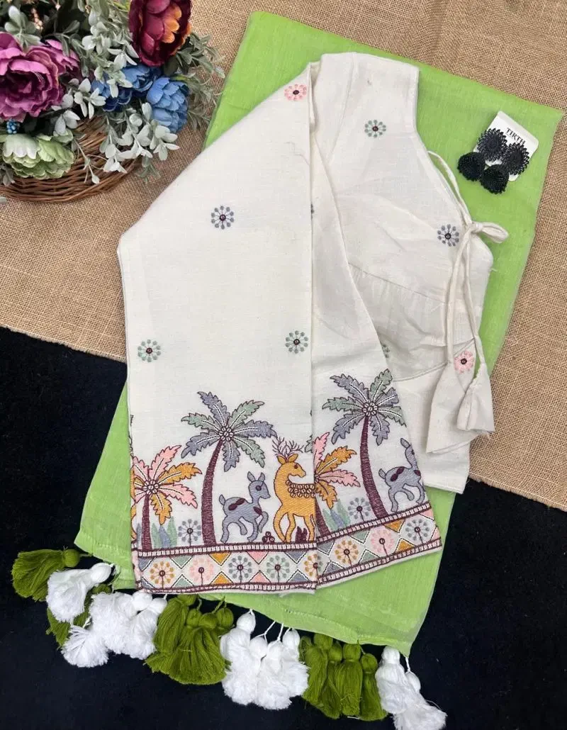 Khadi Vol 38 Rk1 Mal Cotton Plain Tussel Saree with Khadi Blouse Collection