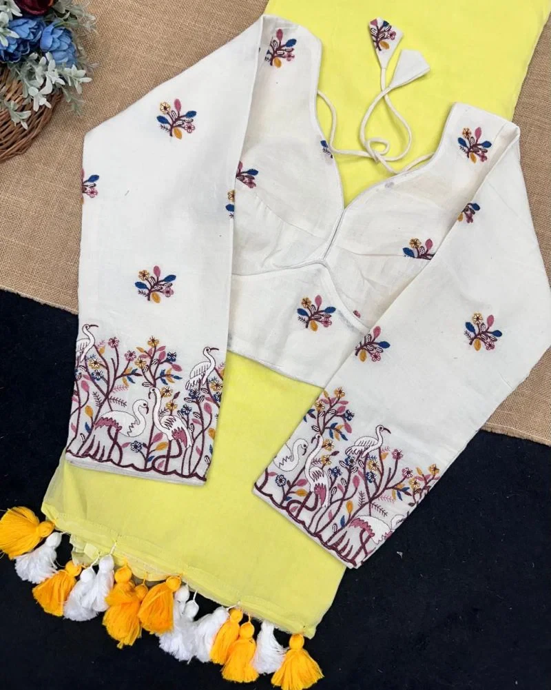 Khadi Vol 38 Rk1 Mal Cotton Plain Tussel Saree with Khadi Blouse Collection
