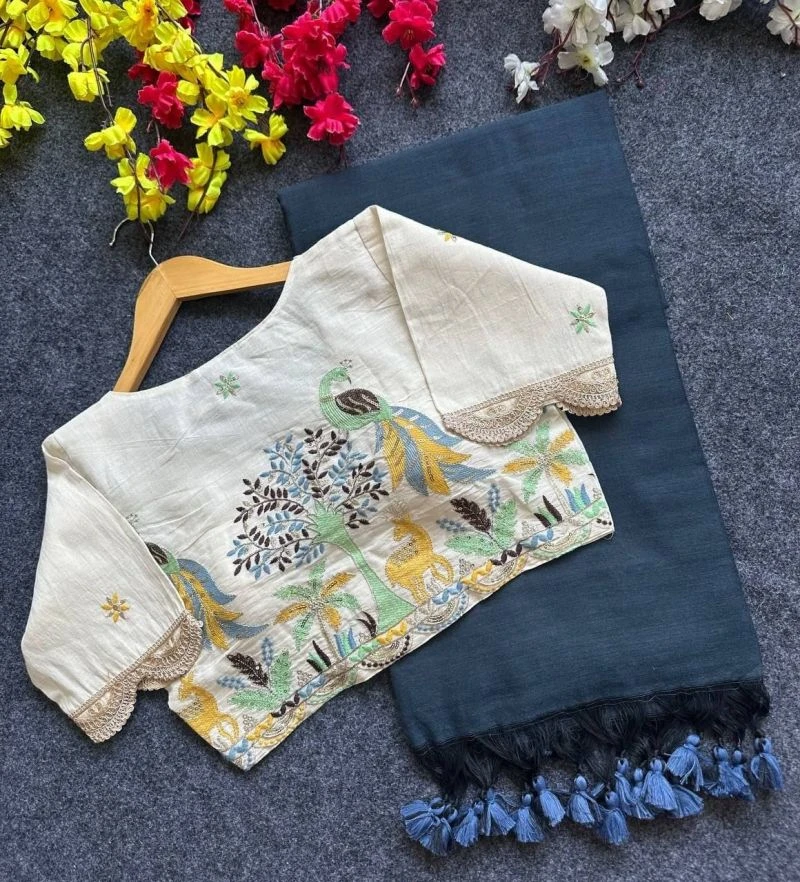 Khadi Vol 40 Hk31 Khadi Cotton Saree with Khadi Blouse Collection