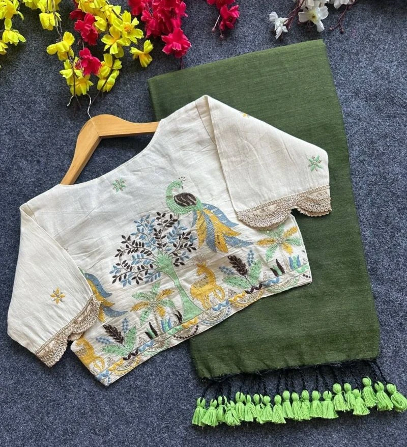Khadi Vol 40 Hk31 Khadi Cotton Saree with Khadi Blouse Collection