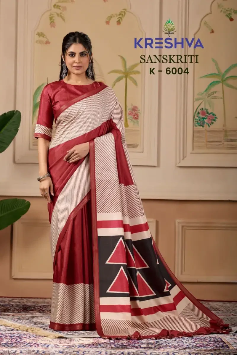 Kreshva Sanskriti Pv Silk Traditional Printed Saree Collection