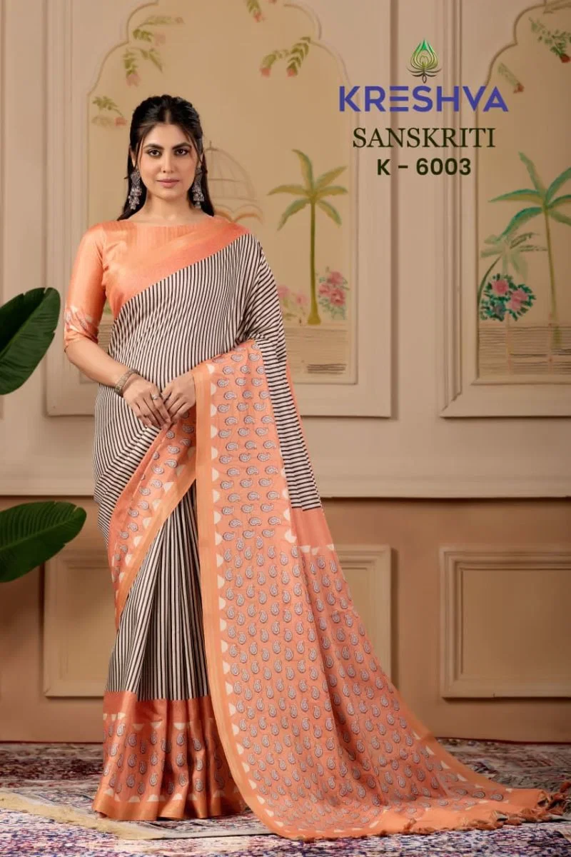 Kreshva Sanskriti Pv Silk Traditional Printed Saree Collection