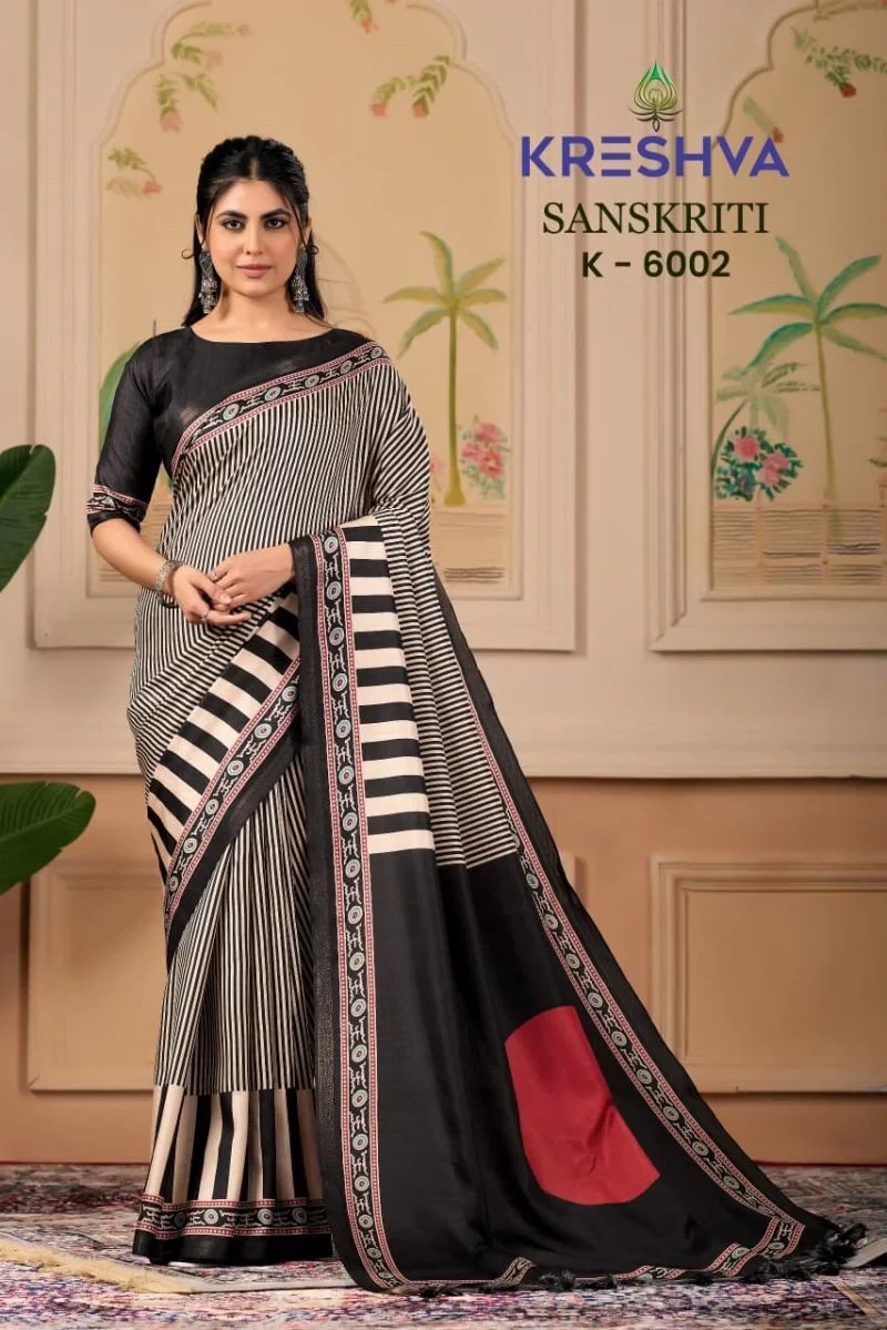 Kreshva Sanskriti Pv Silk Traditional Printed Saree Collection