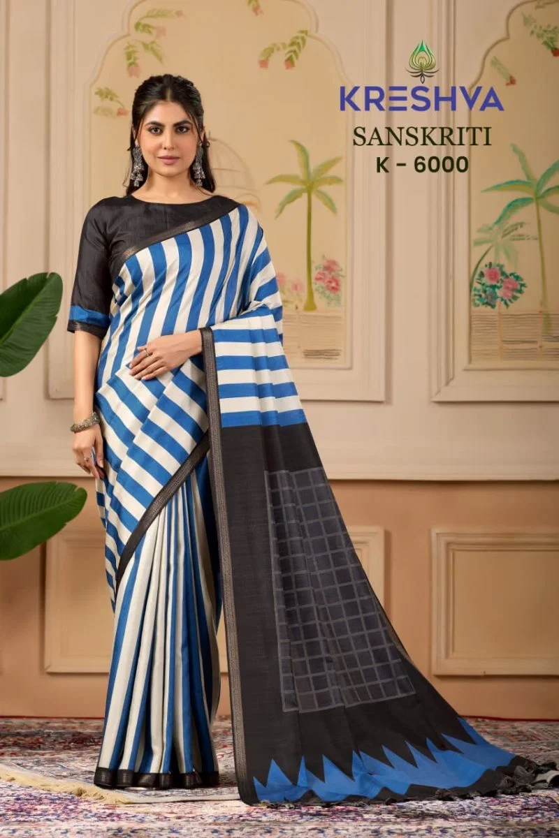 Kreshva Sanskriti Pv Silk Traditional Printed Saree Collection