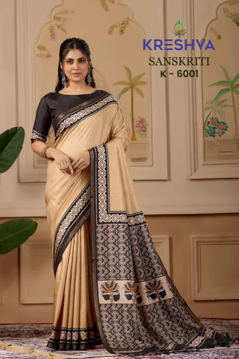 Kreshva Sanskriti Pv Silk Traditional Printed Saree Collection
