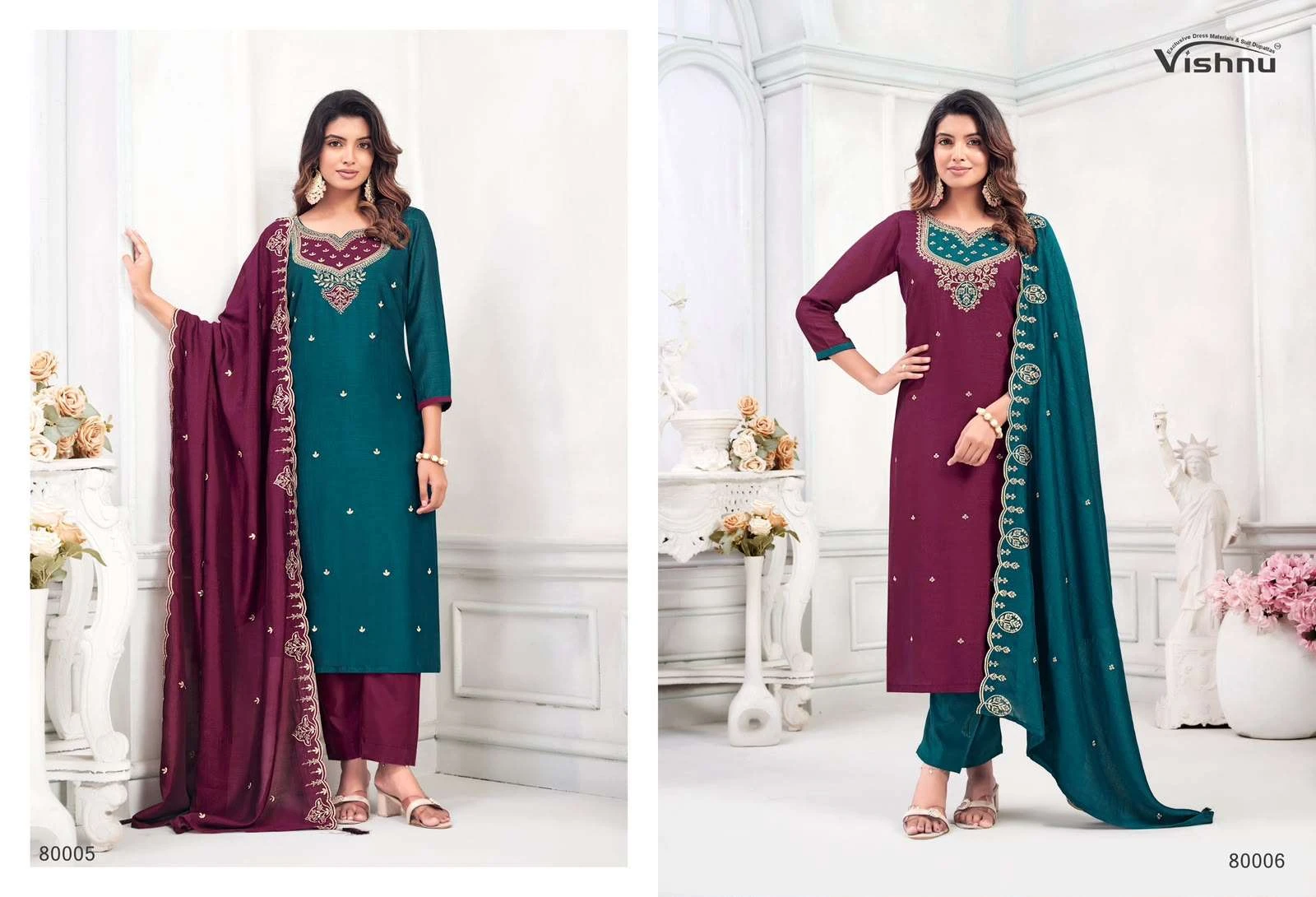 Mahika Vichitra Silk Dress Material