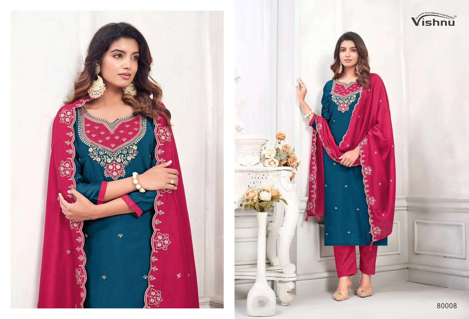 Mahika Vichitra Silk Dress Material