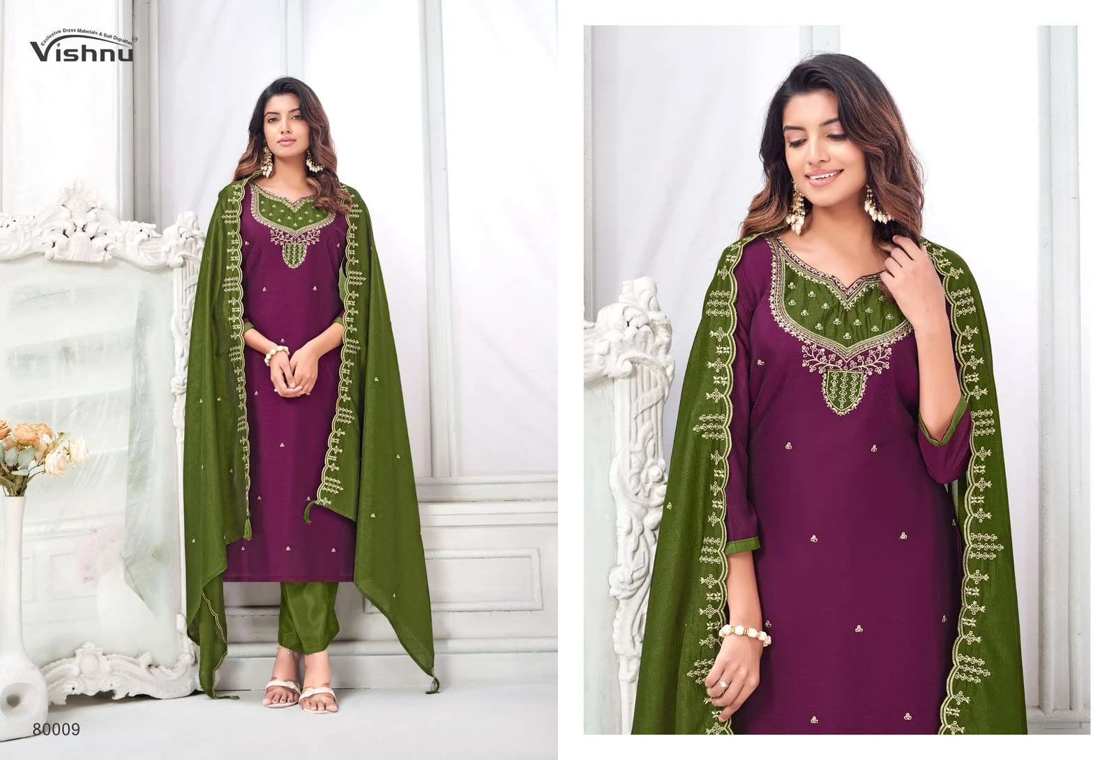 Mahika Vichitra Silk Dress Material