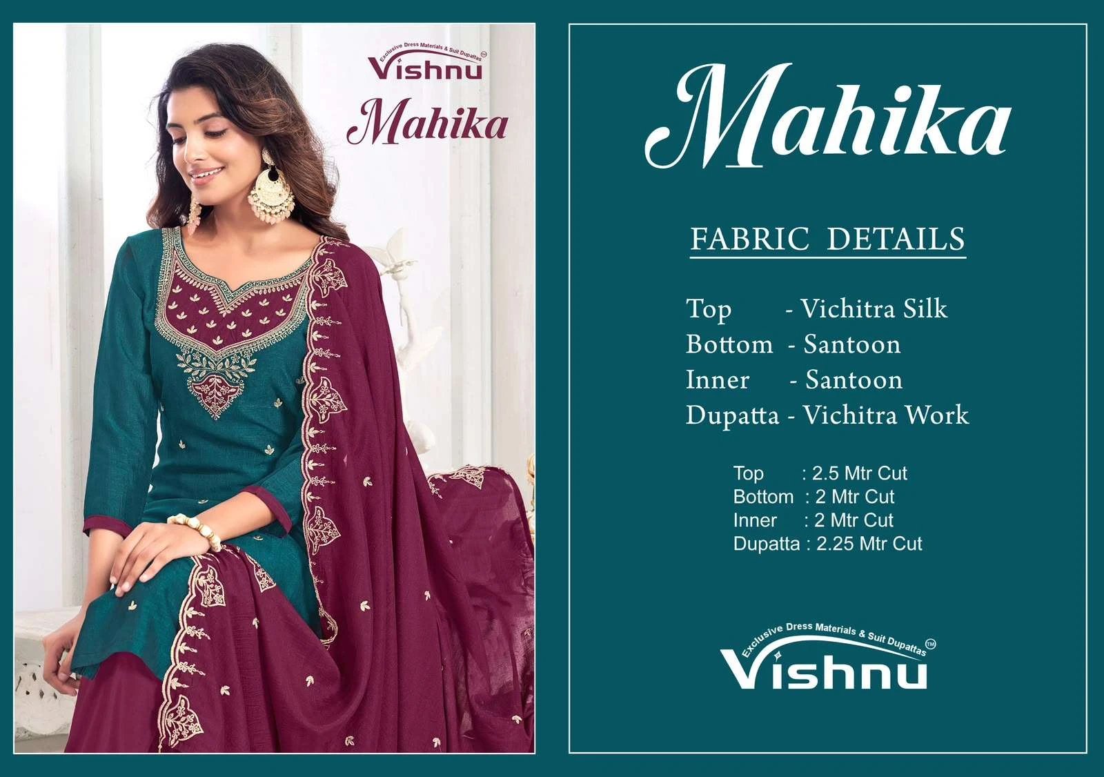 Mahika Vichitra Silk Dress Material