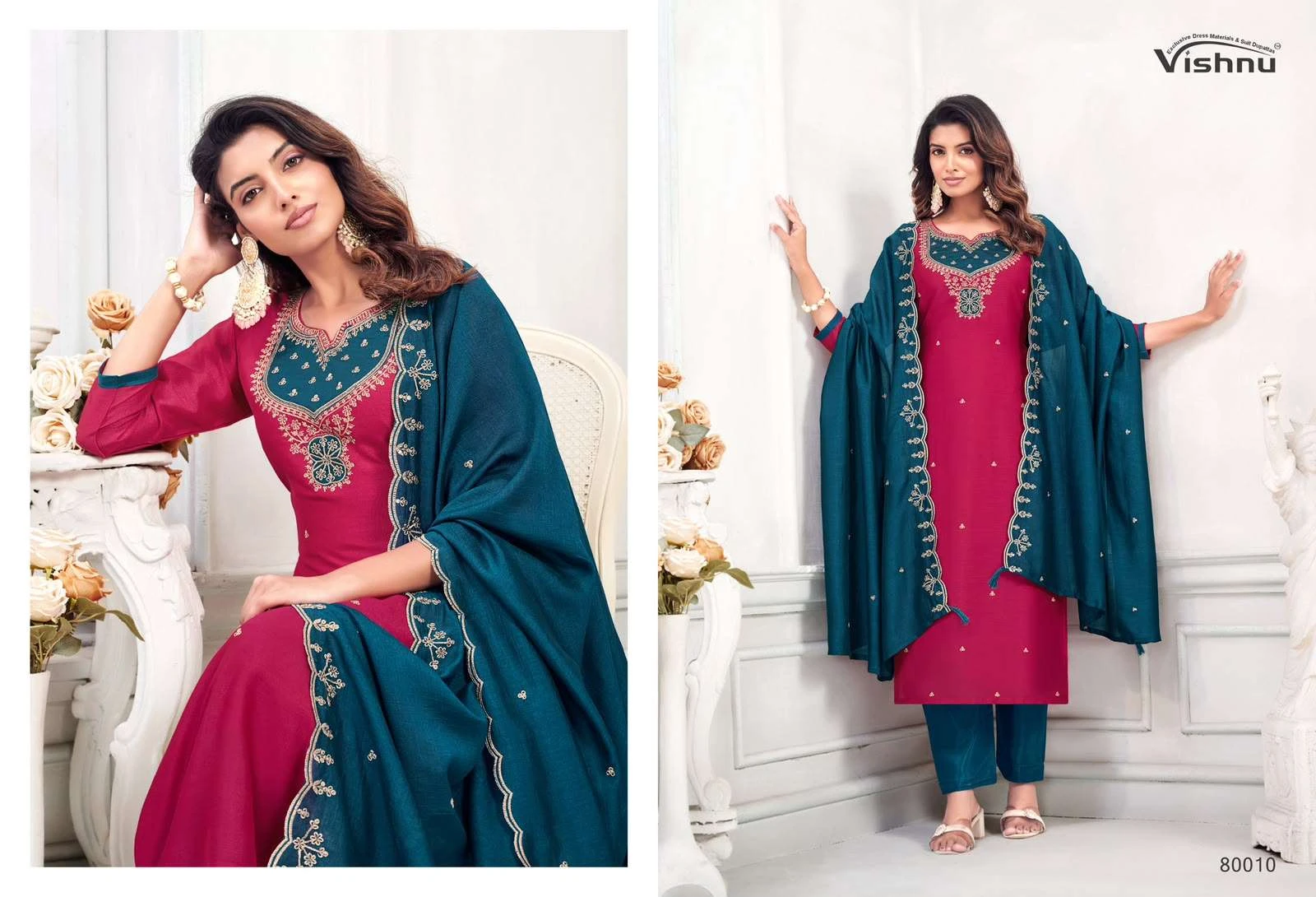 Mahika Vichitra Silk Dress Material