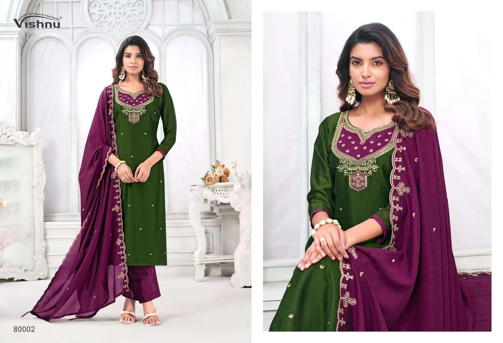 Mahika Vichitra Silk Dress Material