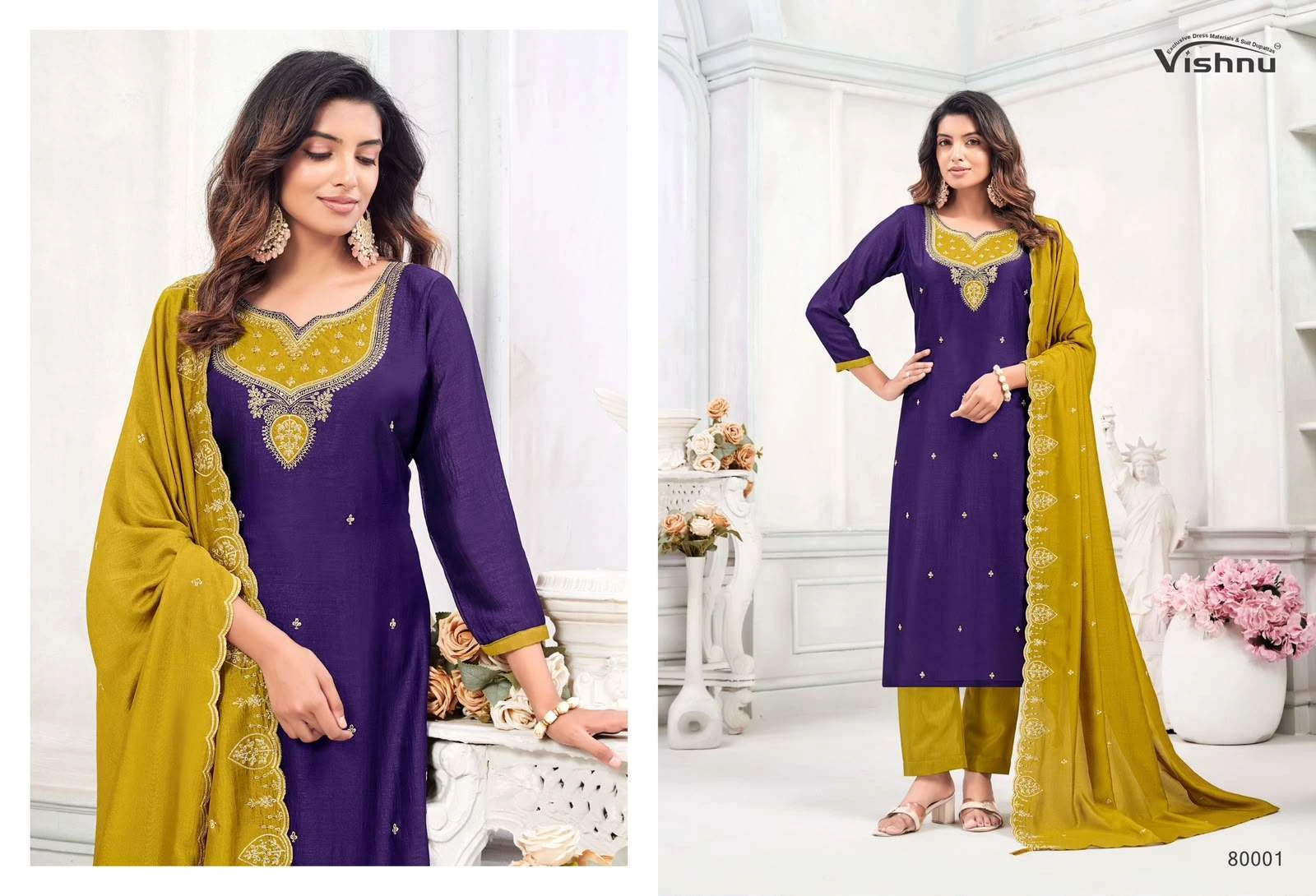 Mahika Vichitra Silk Dress Material