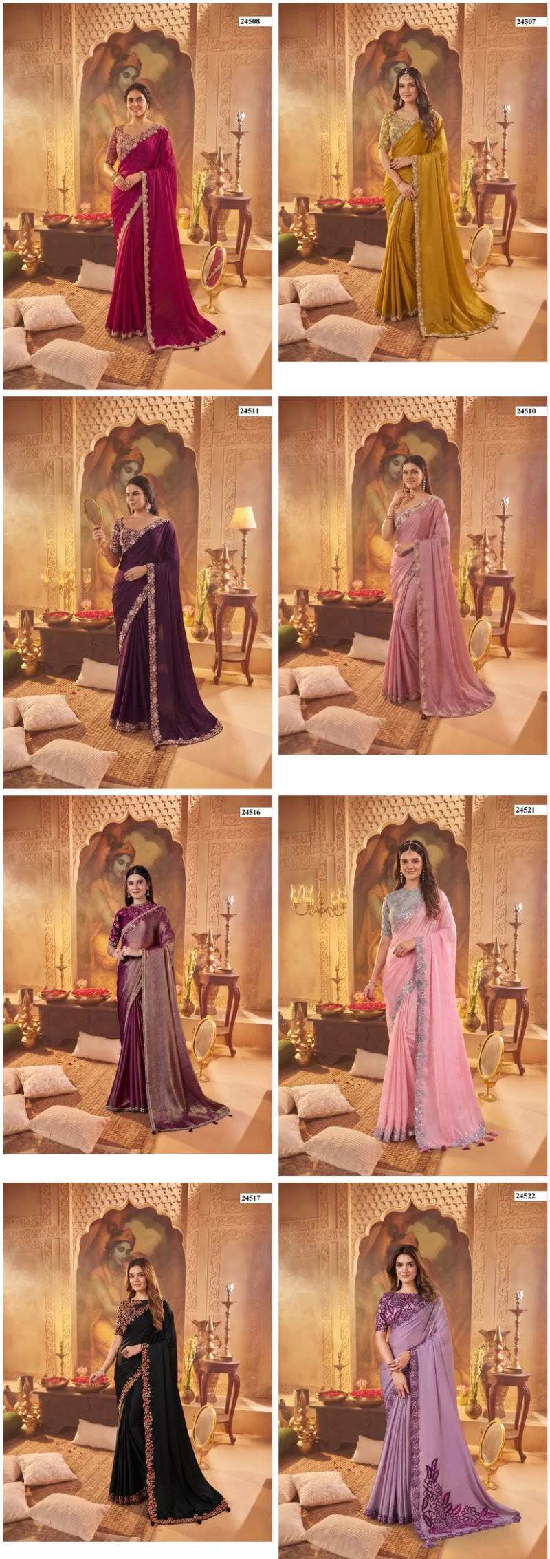 Mahotsav Mohmanthan 24500 Stardust Crepe Silk Saree Collection