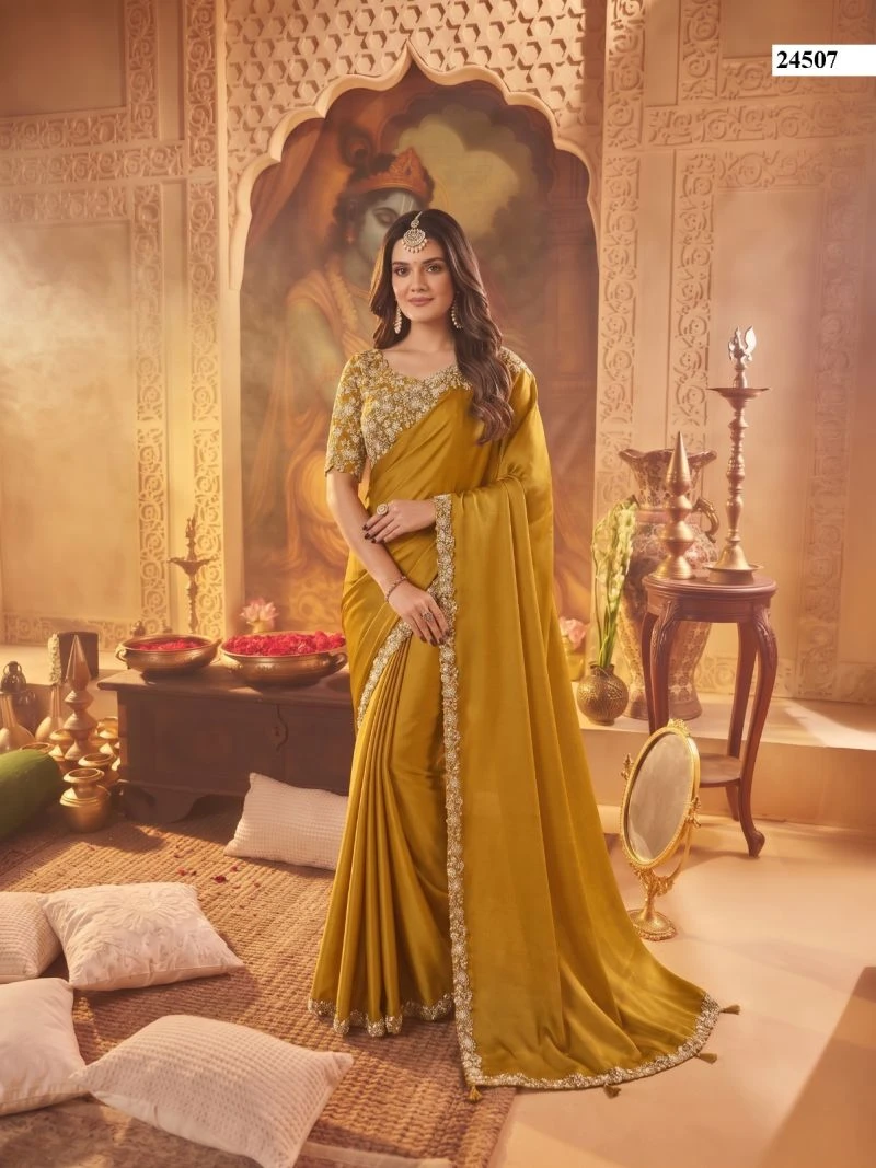 Mahotsav Mohmanthan 24500 Stardust Crepe Silk Saree Collection