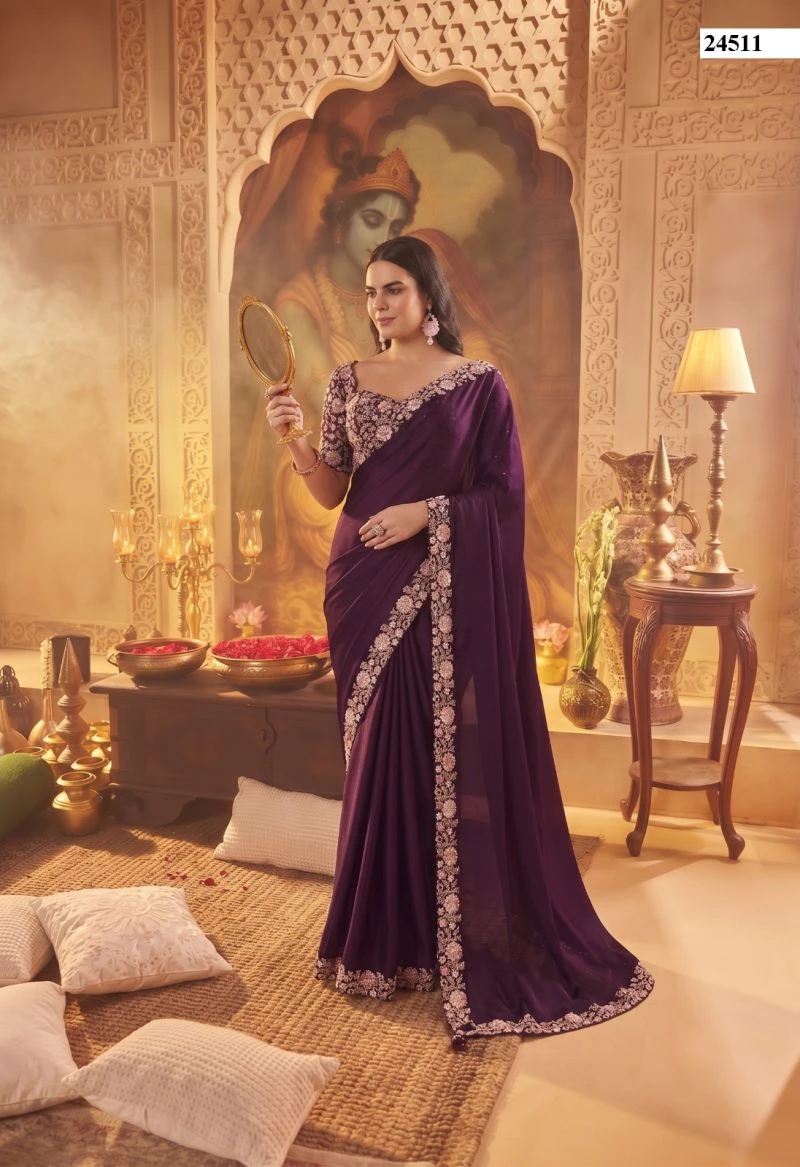 Mahotsav Mohmanthan 24500 Stardust Crepe Silk Saree Collection
