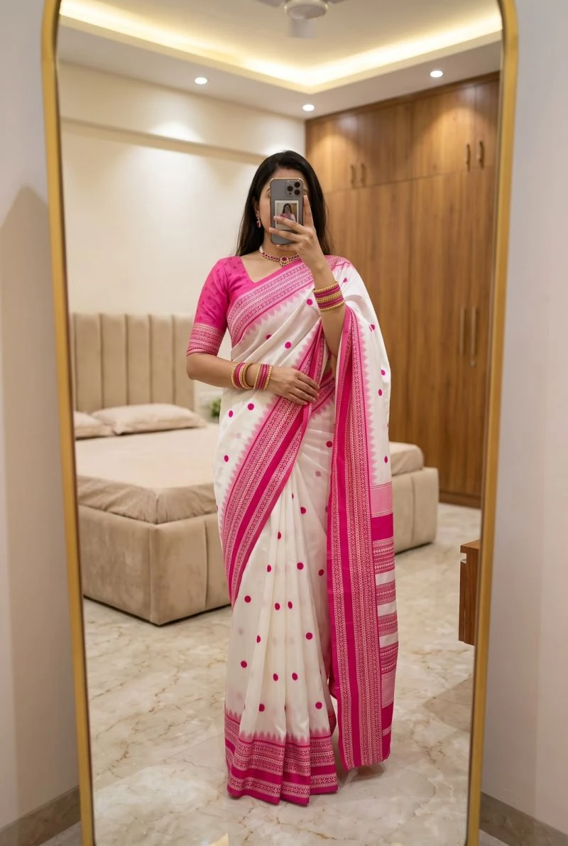 Mb 3329 Banarasi Silk Weaving Zari Motifs Saree Collection 3