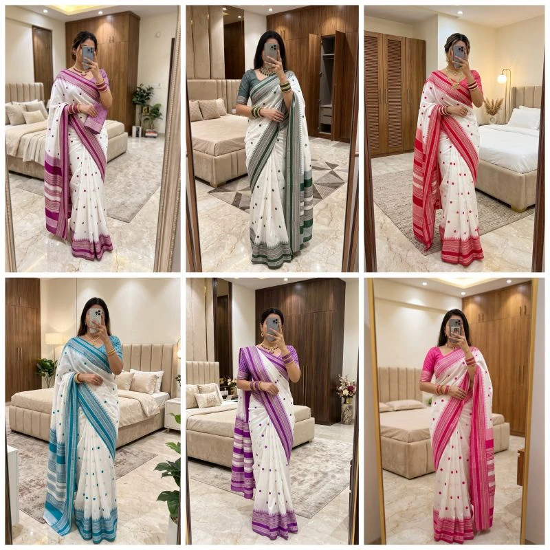 Mb 3329 Banarasi Silk Weaving Zari Motifs Saree Collection 8