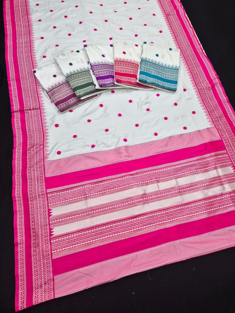 Mb 3329 Banarasi Silk Weaving Zari Motifs Saree Collection 9