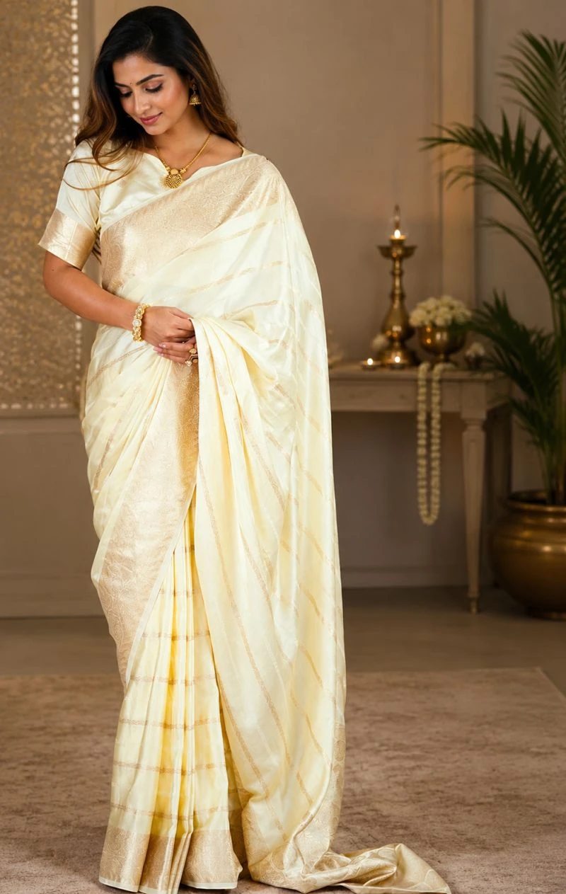 Meera 344 Pure Silk Zari Weaving Party Wear Designer Saree