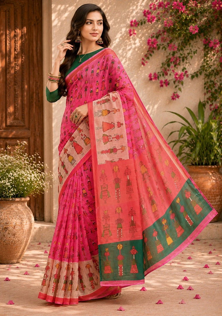 Meera 347 Linen Digital Printed Casual Wear Saree Collection