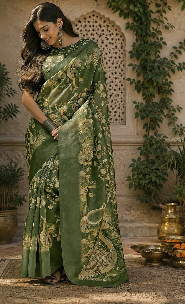 Meera 347 Linen Digital Printed Casual Wear Saree Collection