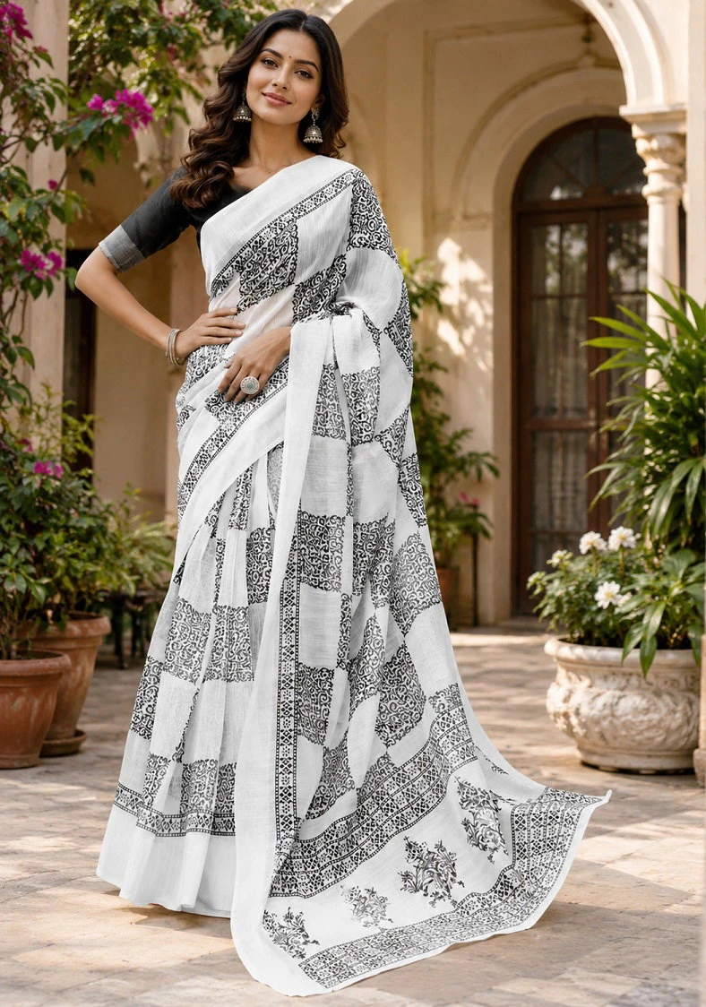 Meera 349 Linen Digital Printed Fancy Saree Collection