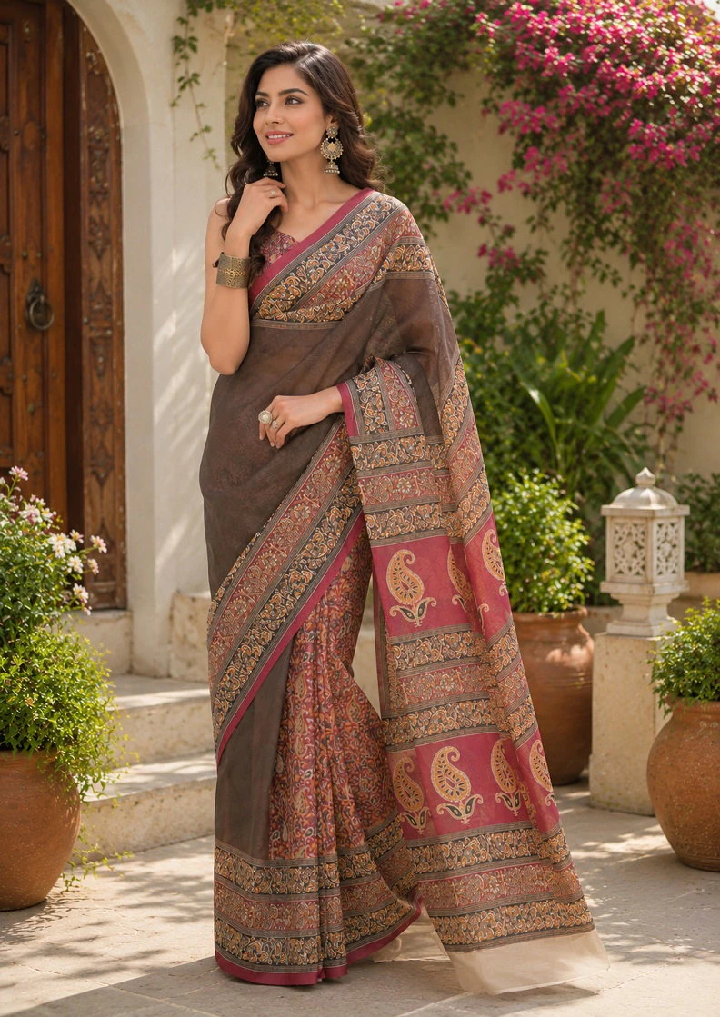 Meera 349 Linen Digital Printed Fancy Saree Collection