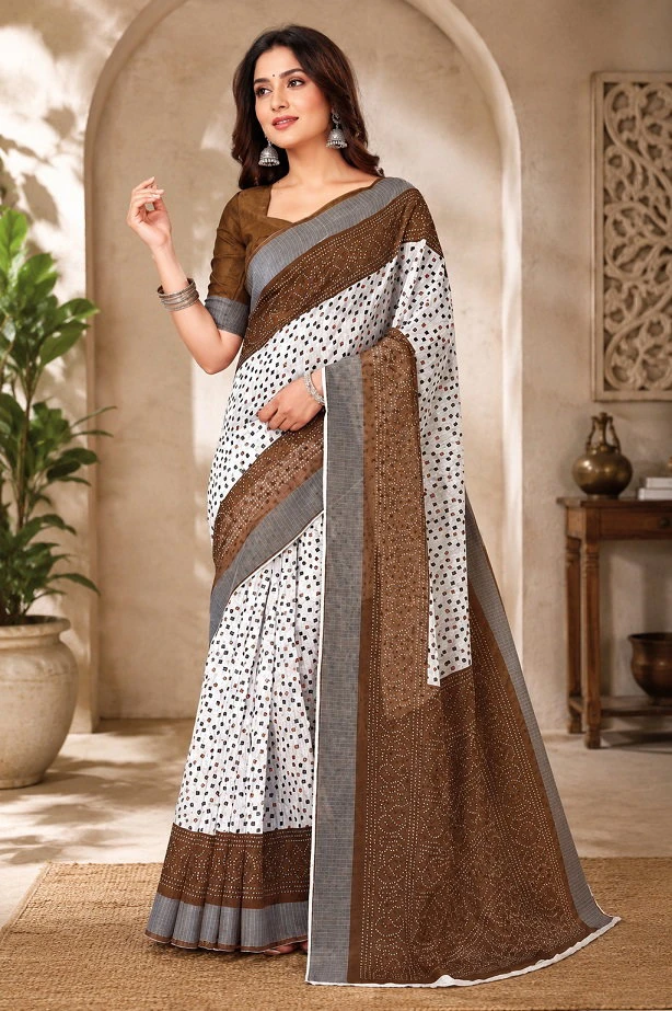 Meera 351 Linen Digital Printed Casual Wear Saree Collection