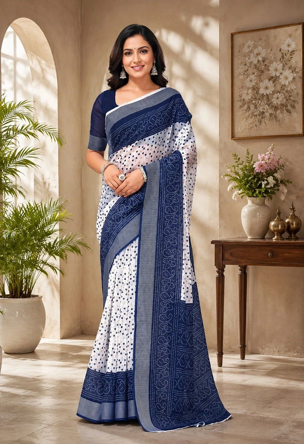Meera 351 Linen Digital Printed Casual Wear Saree Collection