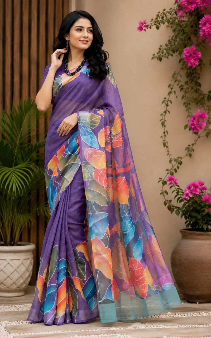 Meera 354 Chanderi Cotton Digital Printed Ready to Wear Saree