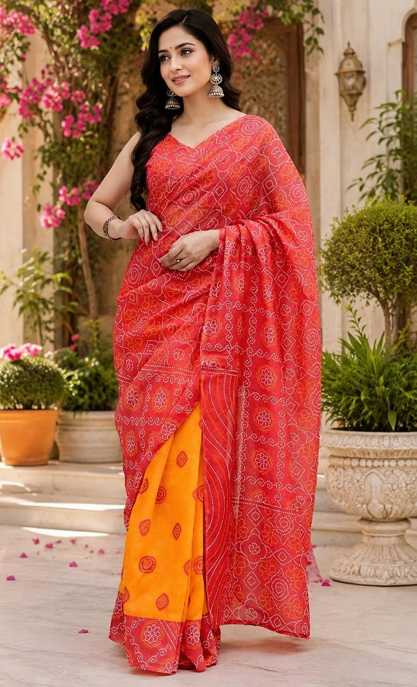 Meera 357 Chanderi Cotton Digital Printed Ready to Wear Saree